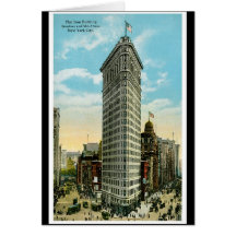 Lägenhetjärnbyggnad. Broadway och femte Ave. NYC Kort