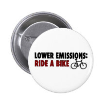 Lägre utsläpp rider en cykel pins