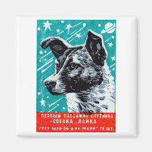 Laika 1957 utrymmehunden kylskåpsnagnet