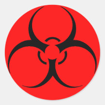 Lakan av biohazardklistermärkear