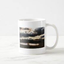 Lakeside på skymningen kaffe mugg