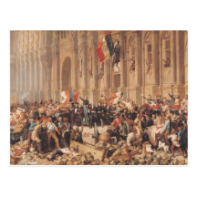 Lamartine utskottsvaror den röda flagga i 1848 vykort