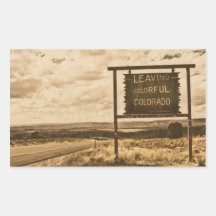 lämna färgrika colorado rektangelformat klistermärke