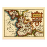 "Lancaster" Lancashire ståndsmässig karta Vykort