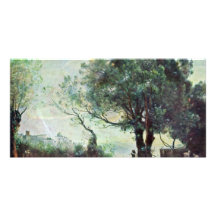 Landskap Castelgandolfo vid Corot Jean-Baptiste-Ca Fotokort Mall