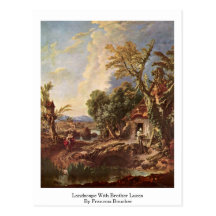 Landskap med brodern Lucas av Francois Boucher Vykort