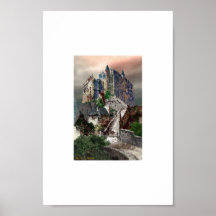 Landskap med slottdropp print