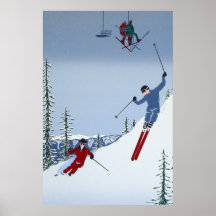 Landskap skidåkning posters