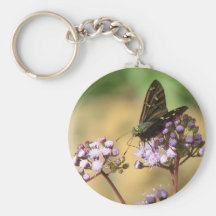 Lång-tailed skeppare på mistblomman Keychain Nyckel Ring
