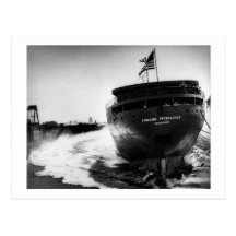 Lansering av Edmunden Fitzgerald 6-8-1958 (#3) Vykort