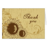 Lantligt bekymrat solrosbröllop tackar dig att car hälsnings kort
