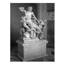 Laocoon skulptur i det Vatican museet, Rome. Pic Vykort