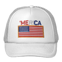 'Lappar den MERICA broderade Sy-Stil US-flagga hat Trucker Kepsar