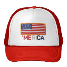'Lappar den MERICA broderade Sy-Stil US-flagga hat Mesh Kepsar