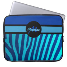 Laptop sleeve för blåttzebra ränderanpassade laptopfodral
