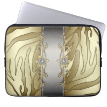 Laptop sleeve för sebra för guld- silverdiamant gu datorskydds fodral