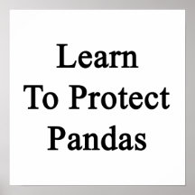 Lär att skydda Pandas Posters