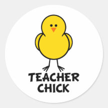 Lärarechick Rund Klistermärke