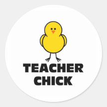Lärarechick Runda Klistermärken
