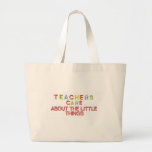 Lärareomsorg om småsaker tote bags