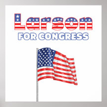 Larson för patriotisk amerikanska flaggandesign fö affisch