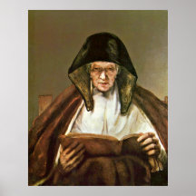 Läs- gammal kvinna av Rembrandt Van Rijn Affischer