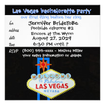 Las Vegas Bachelorette finalhäftig rörelse Anpassade Inbjudningskort