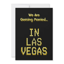 Las Vegas bröllop. Svart och guld- guling. Beställ Personliga Tillkännagivande