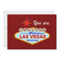 Las Vegas bröllopinbjudan BURGUNDY