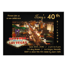 Las Vegas födelsedagsfest inbjudan
