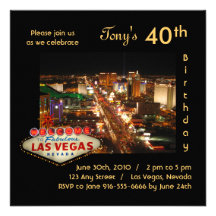 Las Vegas remsafödelsedagsfest inbjudan