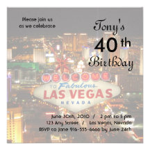 Las Vegas remsafödelsedagsfest inbjudan