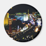 Las Vegas remsan på natten Magnet För Kylskåp