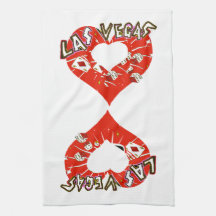 Las Vegas röd hjärtakökshandduk