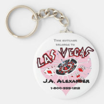 Las Vegas rosa hjärtabagage ID Nyckel Ring