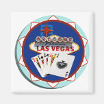 Las Vegas undertecknar & Cards pokerchipen Magnet För Kylskåp