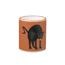 Läskig svart katt kaffe koppar