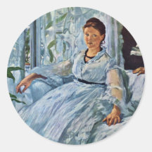 Läsning (La föreläser), vid Manet Edouard Klistermärke