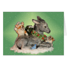 Låt det snöa! Corgis & åsnajulkort