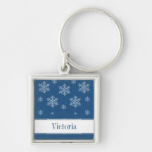 Låt det snöa högvärdiga Keychain, blått Nyckel Ringar