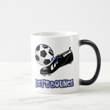 Låter dunfotbollboll kaffe mugg