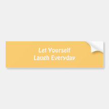 Låtet Yourself att skratta dagligt. Yellow. Bildekal