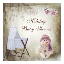 Lathund- & rosasnögubbehelgdagbaby shower anpassade inbjudningskort