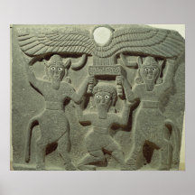 Lättnad som visar Gilgamesh mellan två Print