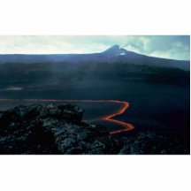 Lava sjö och Pu'u O'o i bakgrund, stor ö, Photo Cutout