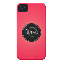 Laxfärgsvarten cirklar den Monogrammed iPhonen 4/4 iPhone 4 Case