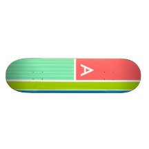 Laxrosor & görad randig Seafoam grönt; Randar Skate Deck