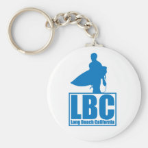 LBC - Long Beach Kalifornien - surfa - blått Nyckelring