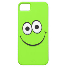 Le grön lycklig rolig tecknadsmiley face iPhone 5 Case-Mate fodraler