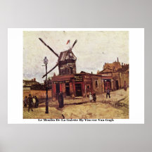 Le Moulin De La Galette av Vincent Van Gogh Print